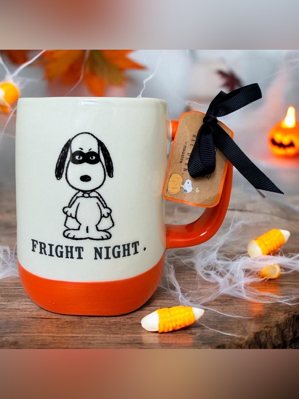 Rae Dunn Peanuts Snoopy Halloween Masked Marvel Fright Night Mug NWT